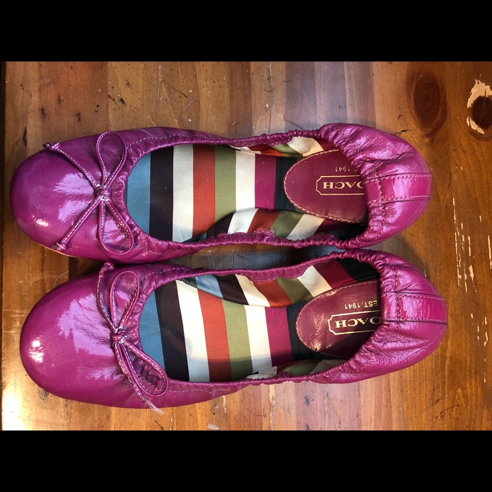 Coach flats -Magenta. Gorgeous!